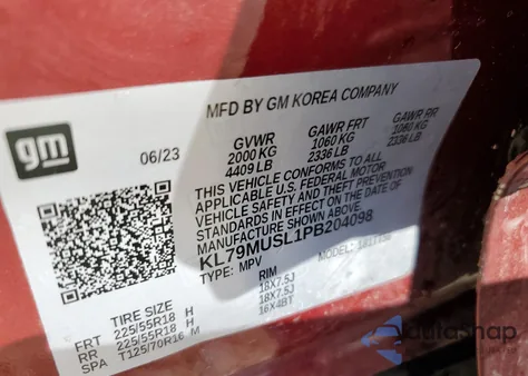 2023 Chevrolet Trailblazer Rs from USA, damaged, VIN KL79MUSL1PB204098